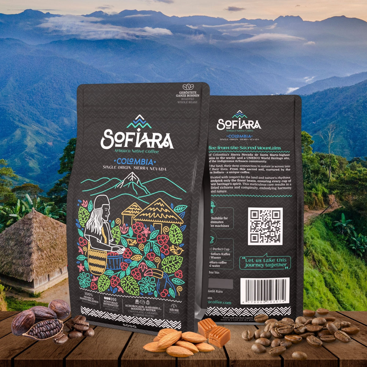 Ganze Bohnen für deinen Kaffee zu Hause. Für Filter, Siebträger oder Vollautomaten. Arhuaco Native Coffee | 500 g