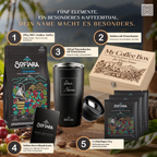 Sofiara Kaffee Geschenkbox personalisiert | 250 g, Thermobecher & Drip Bags