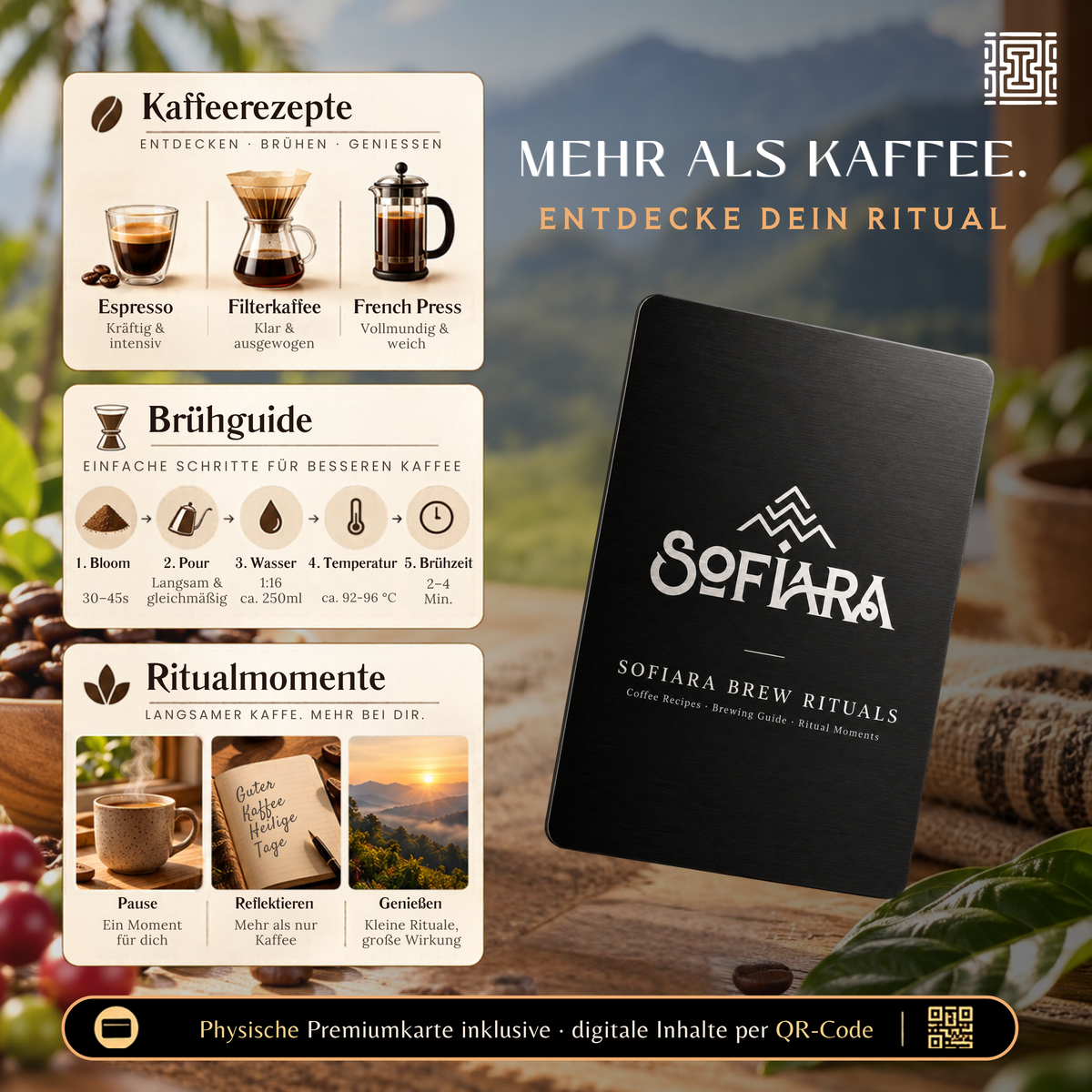 Sofiara Kaffee Geschenkset personalisiert | 250 g Arabica & Thermobecher 420 ml