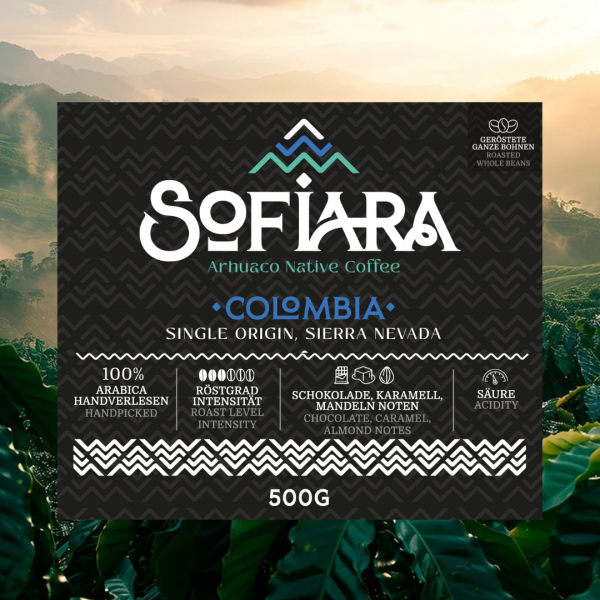 Sofiara Arhuaco Native Coffee – 500 g kolumbianische Kaffeebohnen aus einer einzigen Herkunft | Mittlere Röstung, Geschmack nach Schokolade, Karamell und Mandeln – Bild 3